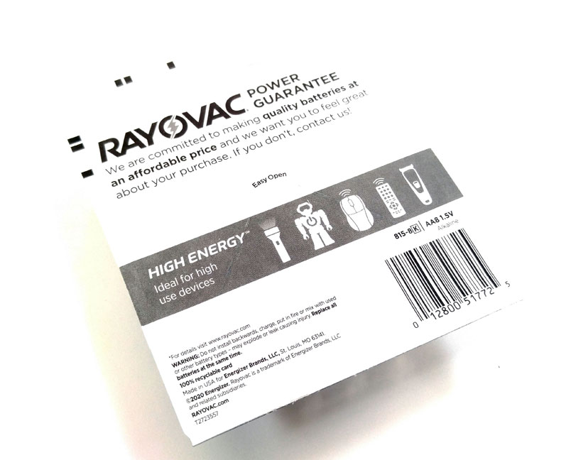 Rayovac AA - 8 pack 815-8k - Click Image to Close