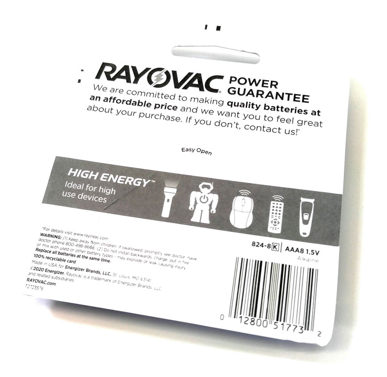 Rayovac AAA - 8 pack 824-8K - Click Image to Close