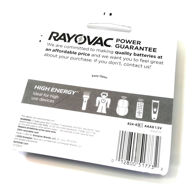 Rayovac AAA - 8 pack 824-8K